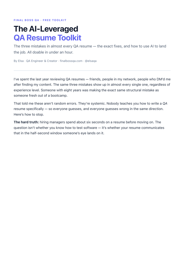 Preview of the AI-Leveraged QA Toolkit PDF cover